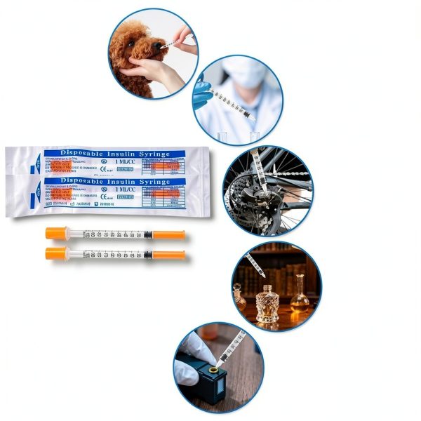 Maydeyy 1ml 31G 1/4" Plastic Syringe 100 Pack Disposable-5