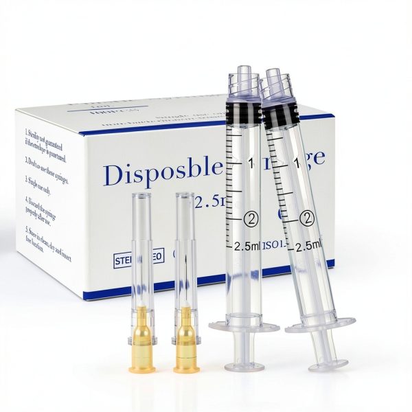 Ehoycq 2.5ml Luer Lock Syringe 25ga with Protective Cap 100 Pack-0