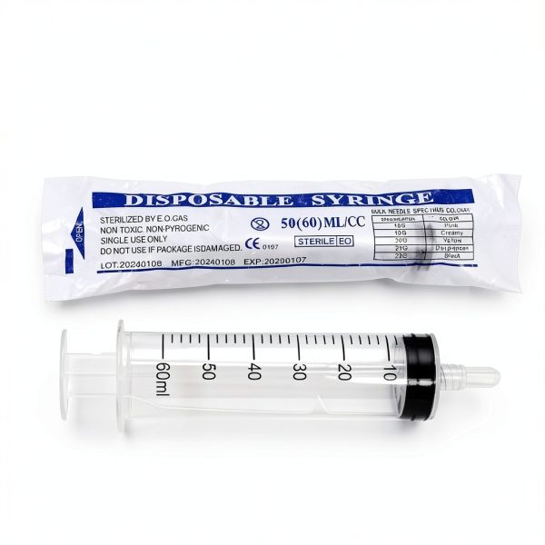 Cafozsmu 60ml Syringe without Needle Lab Dispensing Tool Sealed Pack-7