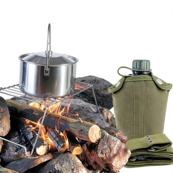 Plastic Military Canteen JVNZAM 1 Quart Green Bottle-5