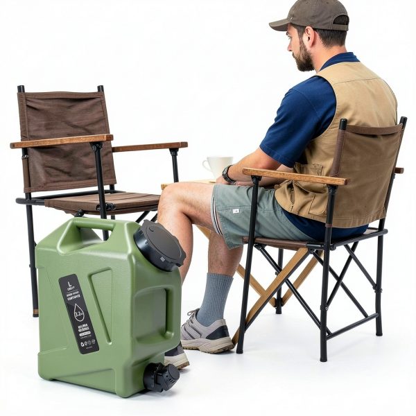 Camping Water Jug LEDLAY 3.2GAL Green with Spigot and Dual Handles-6