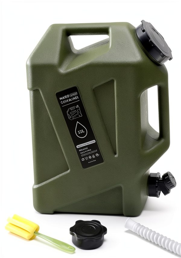 5 gallon Camping Water Container with Spigot, Portable BPA-Free Water Jug for Camping Hiking Emergency Stroage (Army Green, 5, Gallons)-0