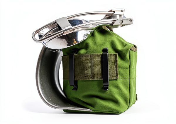 BeGrit Military Canteen Army Canteen WWII US G.I. Style Canteen Kit with Aluminum Cup Stainless Steel Foldable Spoon Fork for Hiking Backpacking Camping, 1 Quart Green-5