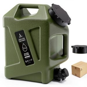 Camping Water Jug LEDLAY 3.2GAL Green with Spigot and Dual Handles-0